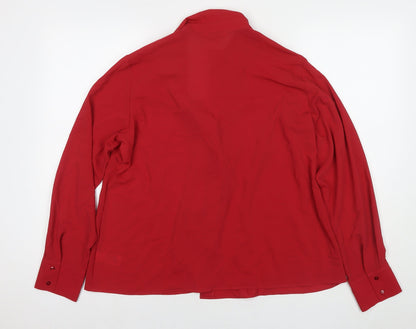 Womens UK Size 18 Marks and Spencer Red Basic Button-Up