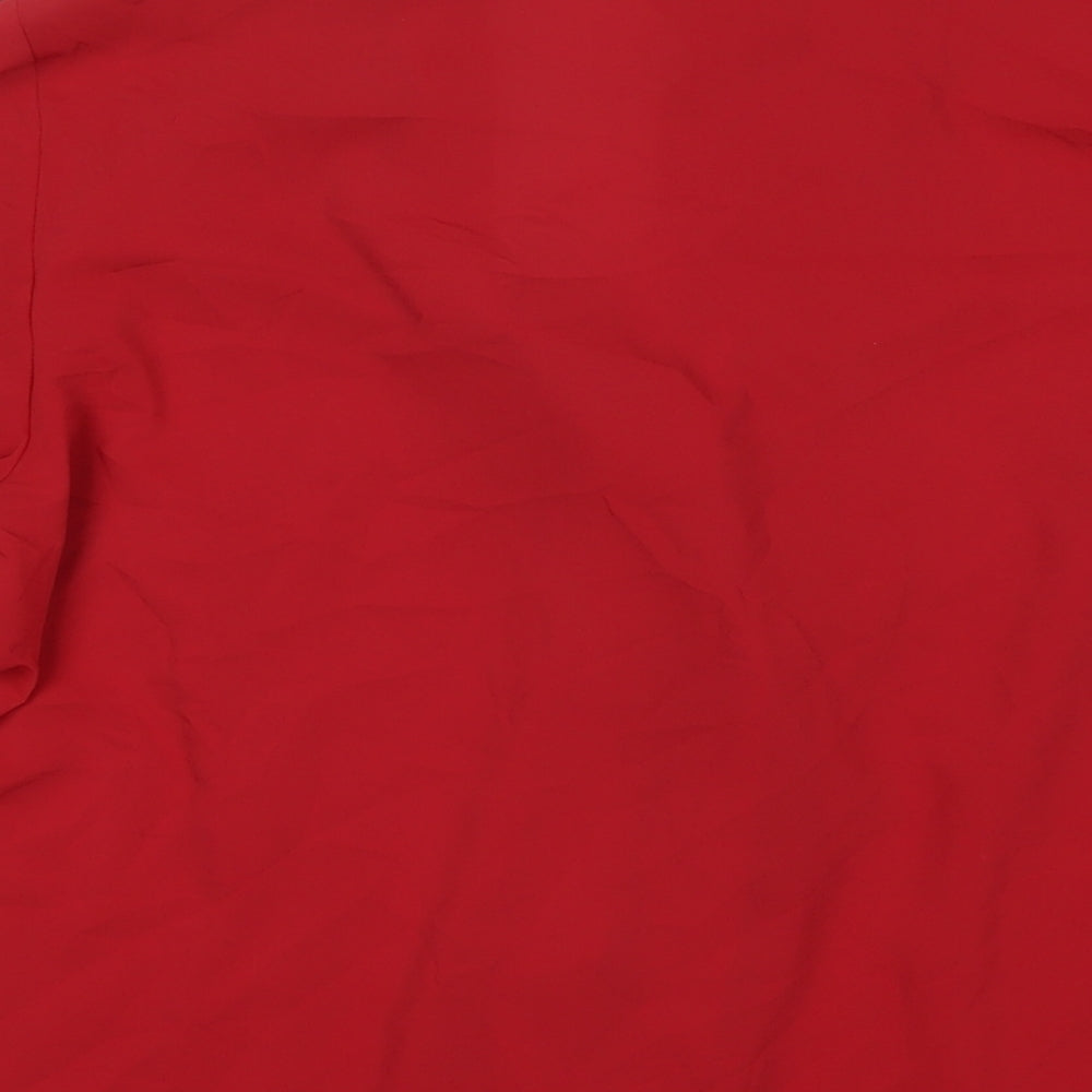 Womens UK Size 18 Marks and Spencer Red Basic Button-Up