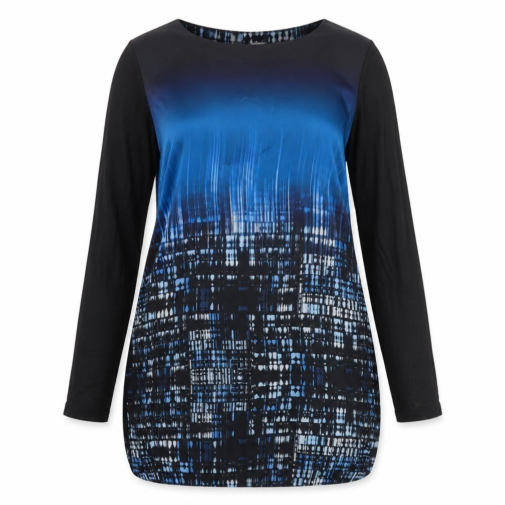 Marks & Spencer Womens Multicoloured Geometric Polyester Tunic Blouse One Size Round Neck