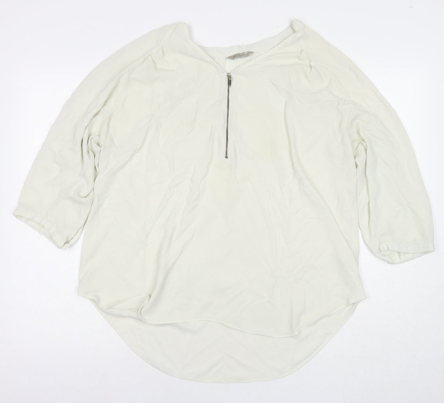 Womens UK Size 18 Marks and Spencer Ivory Basic Button-Up