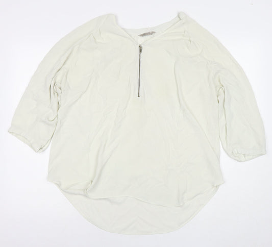 Womens UK Size 18 Marks and Spencer Ivory Basic Button-Up