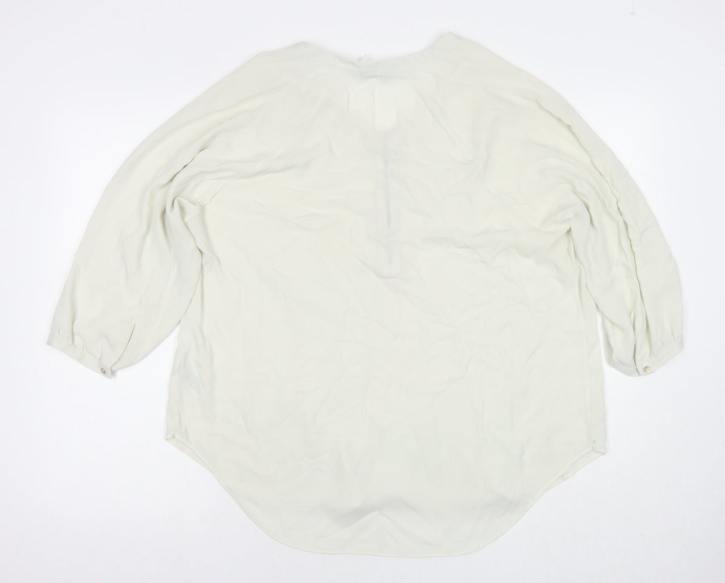 Womens UK Size 18 Marks and Spencer Ivory Basic Button-Up
