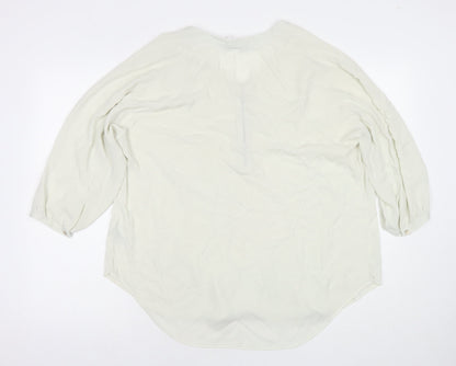Womens UK Size 18 Marks and Spencer Ivory Basic Button-Up