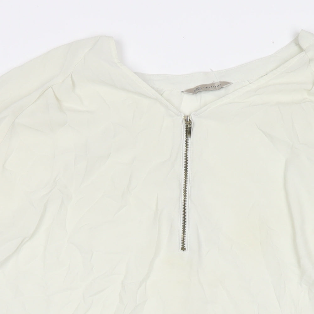 Womens UK Size 18 Marks and Spencer Ivory Basic Button-Up