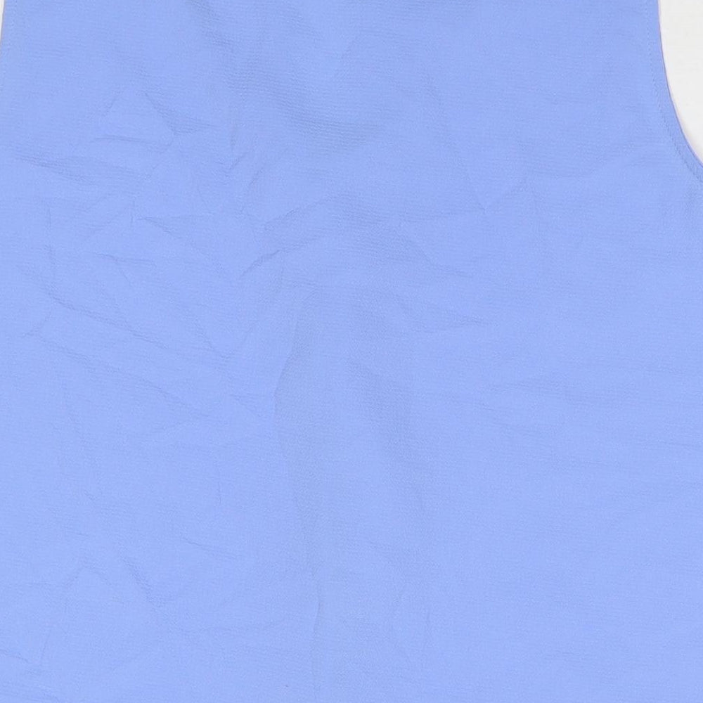 Mr.Max Womens Blue Polyester Basic Tank Size XL V-Neck