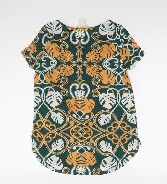 Womens UK Size XS H&M Green Basic T-Shirt