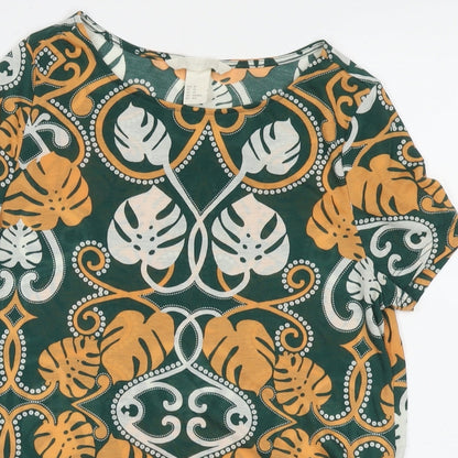 Womens UK Size XS H&M Green Basic T-Shirt
