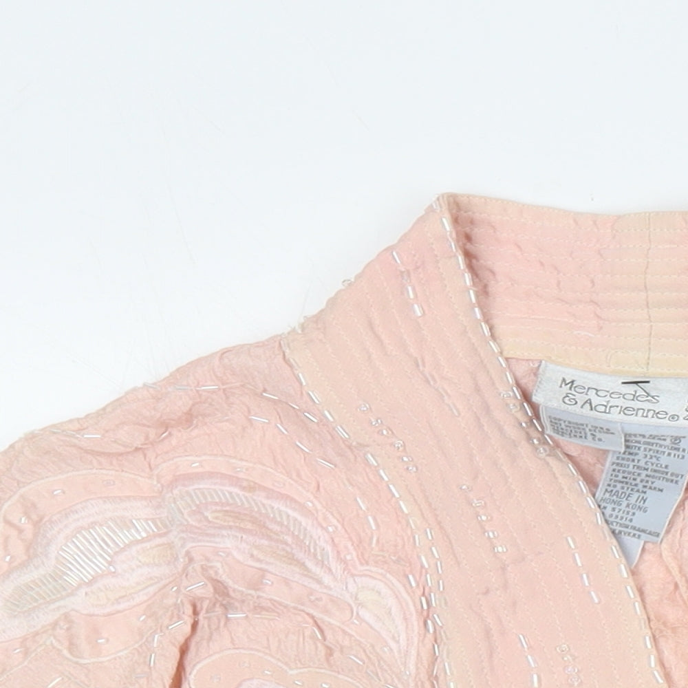 Mercedes & Adrienne Womens Pink Jacket Size S - Beaded detail
