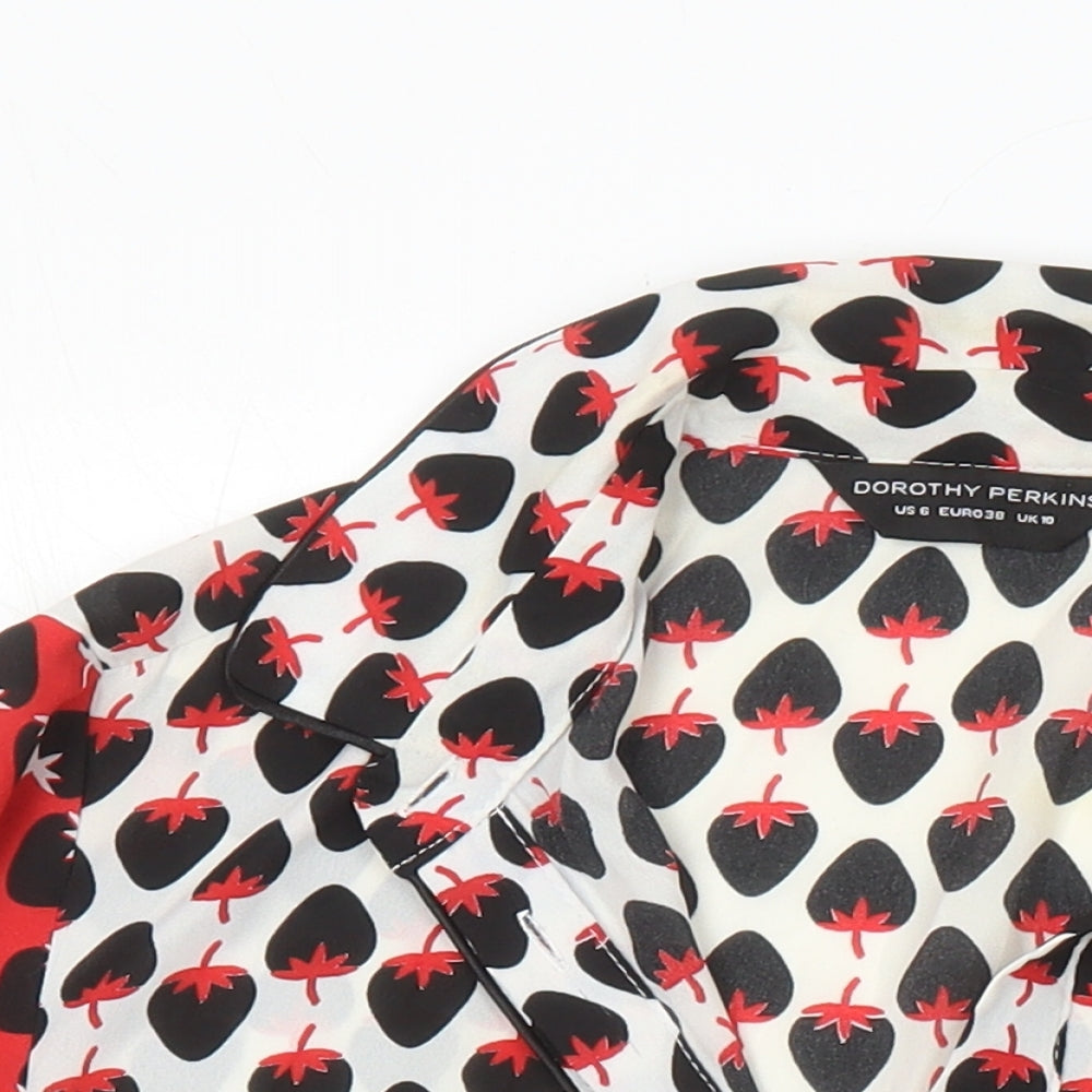 Womens UK Size 10 Dorothy Perkins Multicoloured Basic Blouse