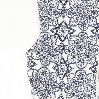 Apricot Womens Multicoloured Geometric Cotton Fit & Flare Size 10 Boat Neck