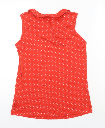 Womens UK Size 10 Red Herring Red Tunic Button-Up