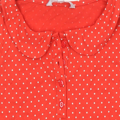 Womens UK Size 10 Red Herring Red Tunic Button-Up