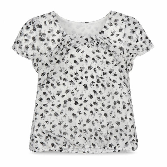 Womens UK Size 12 Bonmarche White Ringer Blouse