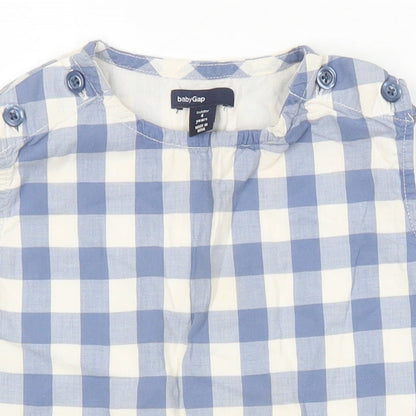 Gap Girls Multicoloured Check Cotton A-Line Size 4 Years Round Neck