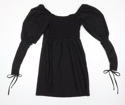 Missguided Womens Black Polyester Shift Size 8 Boat Neck