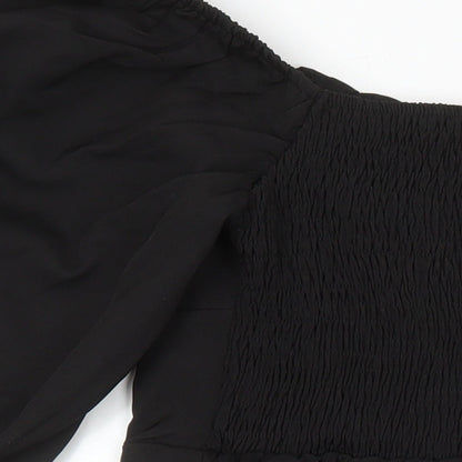 Missguided Womens Black Polyester Shift Size 8 Boat Neck