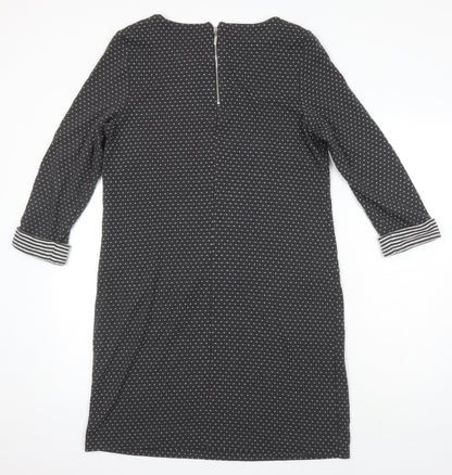 Roman Womens Grey Polka Dot Polyester Sheath Size 14 Boat Neck