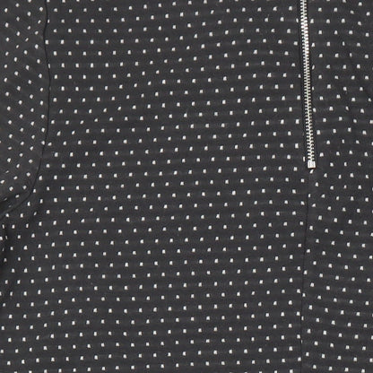 Roman Womens Grey Polka Dot Polyester Sheath Size 14 Boat Neck
