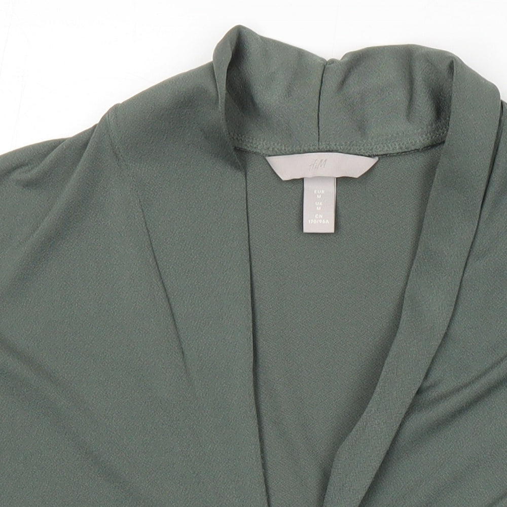 Womens UK Size M H&M Green Tunic Blouse