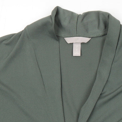 Womens UK Size M H&M Green Tunic Blouse