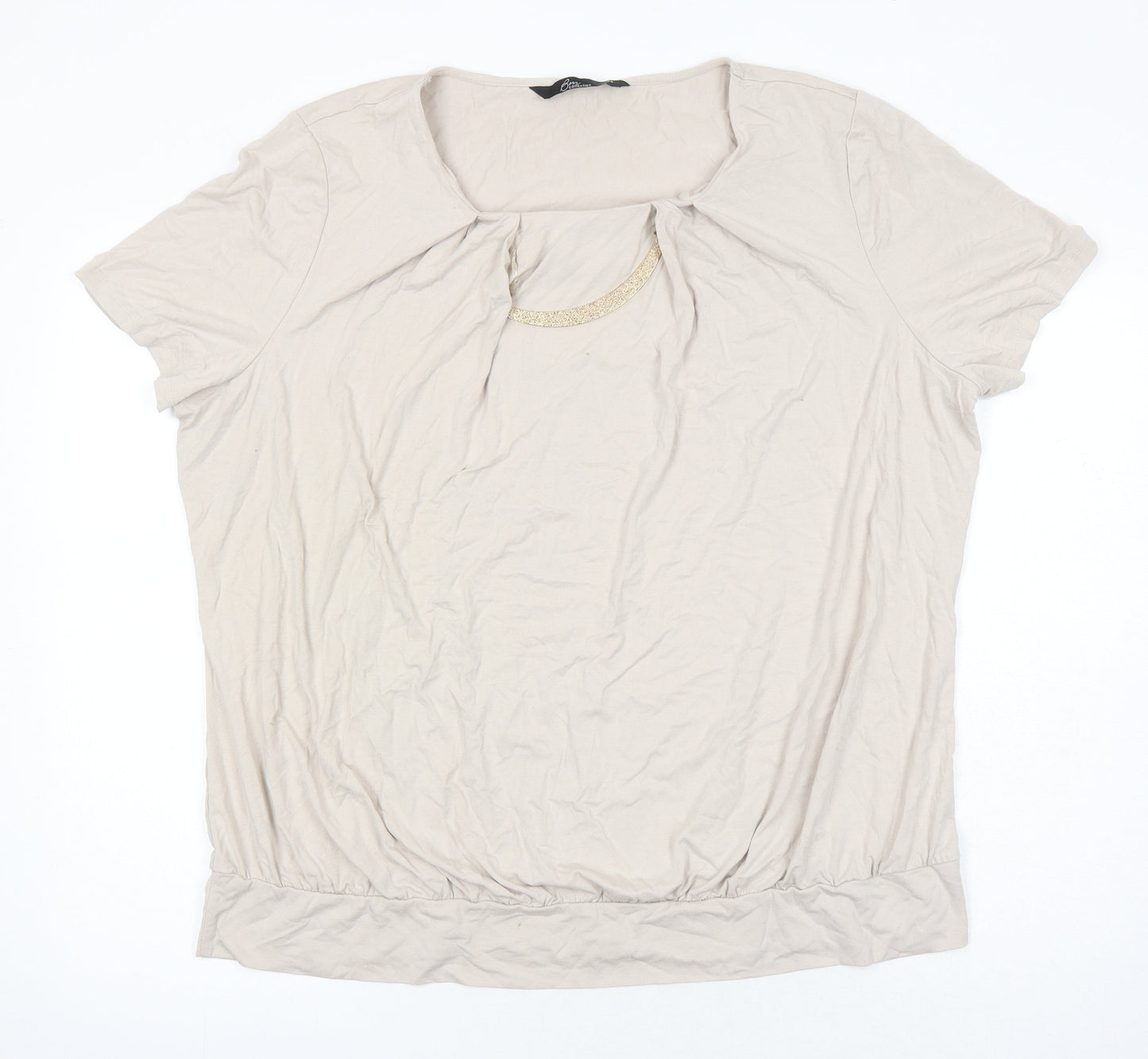 Womens UK Size 24 BM collection Beige Tunic Blouse