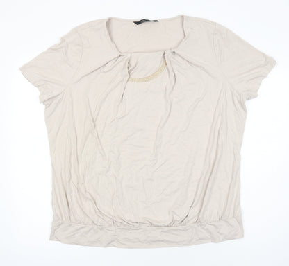 Womens UK Size 24 BM collection Beige Tunic Blouse