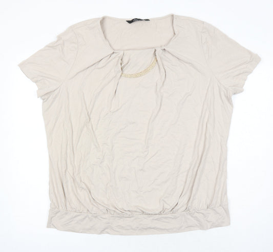 Womens UK Size 24 BM collection Beige Tunic Blouse