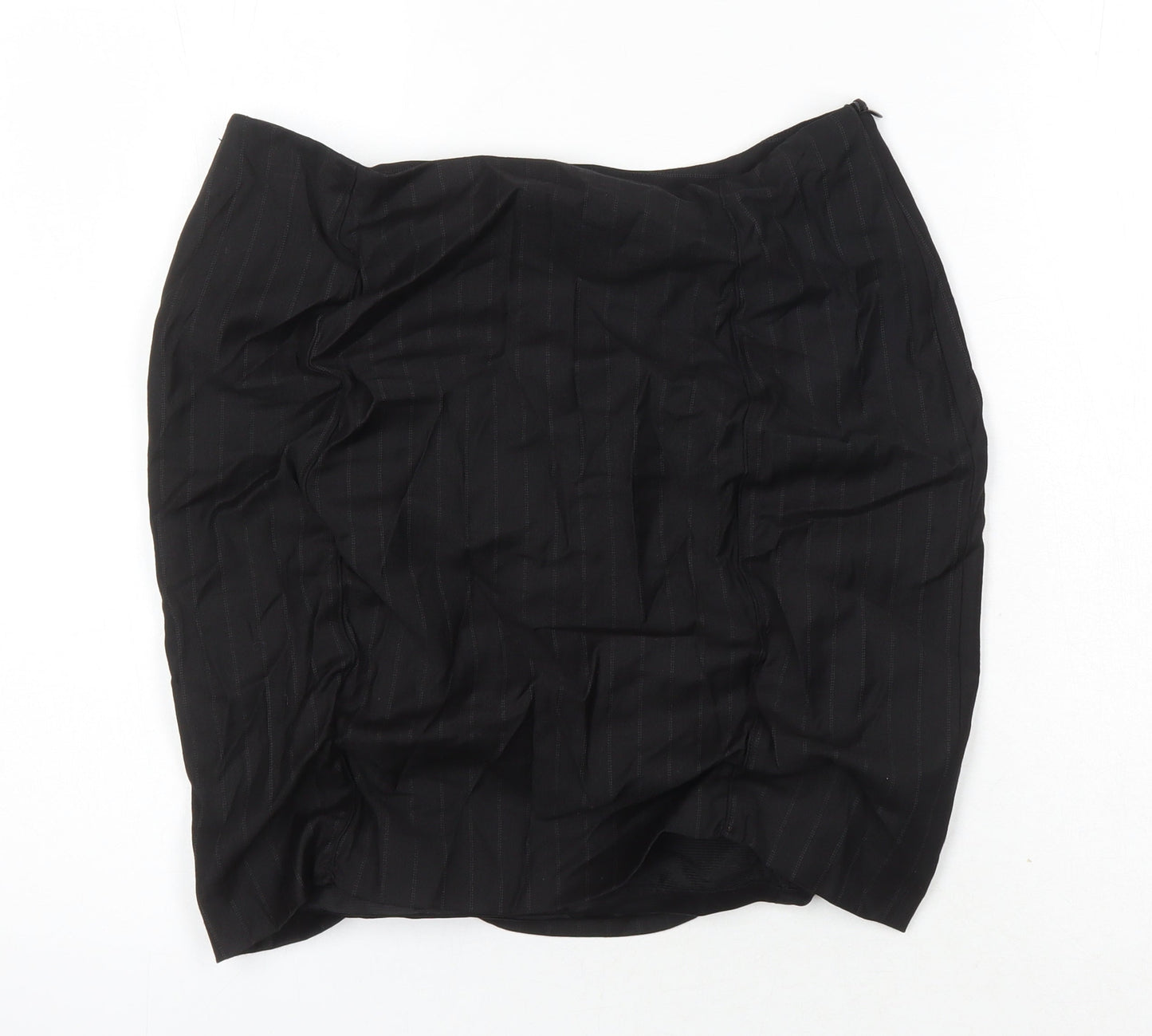 Lambros milona Womens Black Viscose Mini Skirt Size 14 Zip