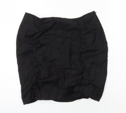 Lambros milona Womens Black Viscose Mini Skirt Size 14 Zip