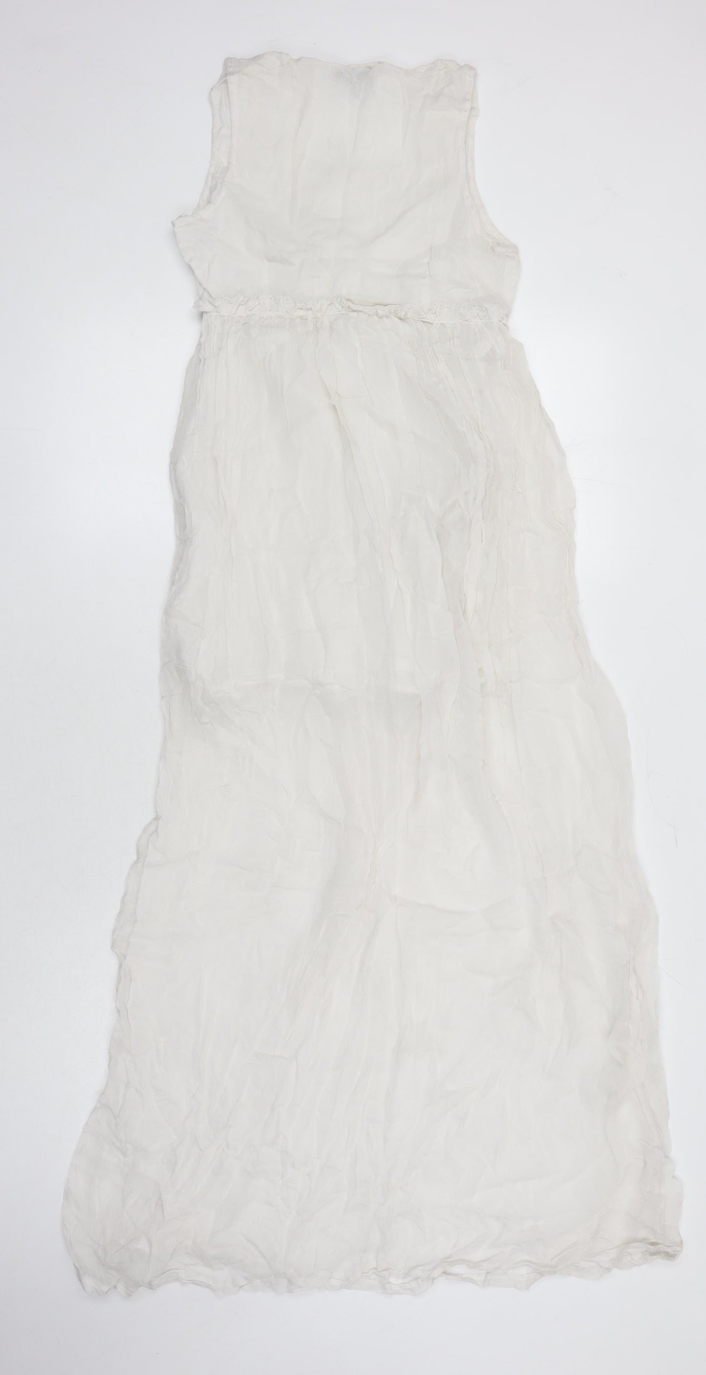 Topshop Womens White Trivinyl Maxi Size 8 Scoop Neck Zip