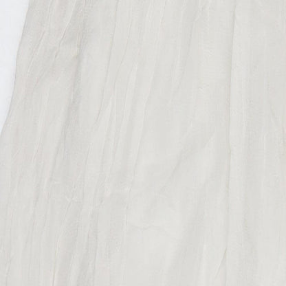 Topshop Womens White Trivinyl Maxi Size 8 Scoop Neck Zip