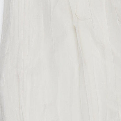 Topshop Womens White Trivinyl Maxi Size 8 Scoop Neck Zip