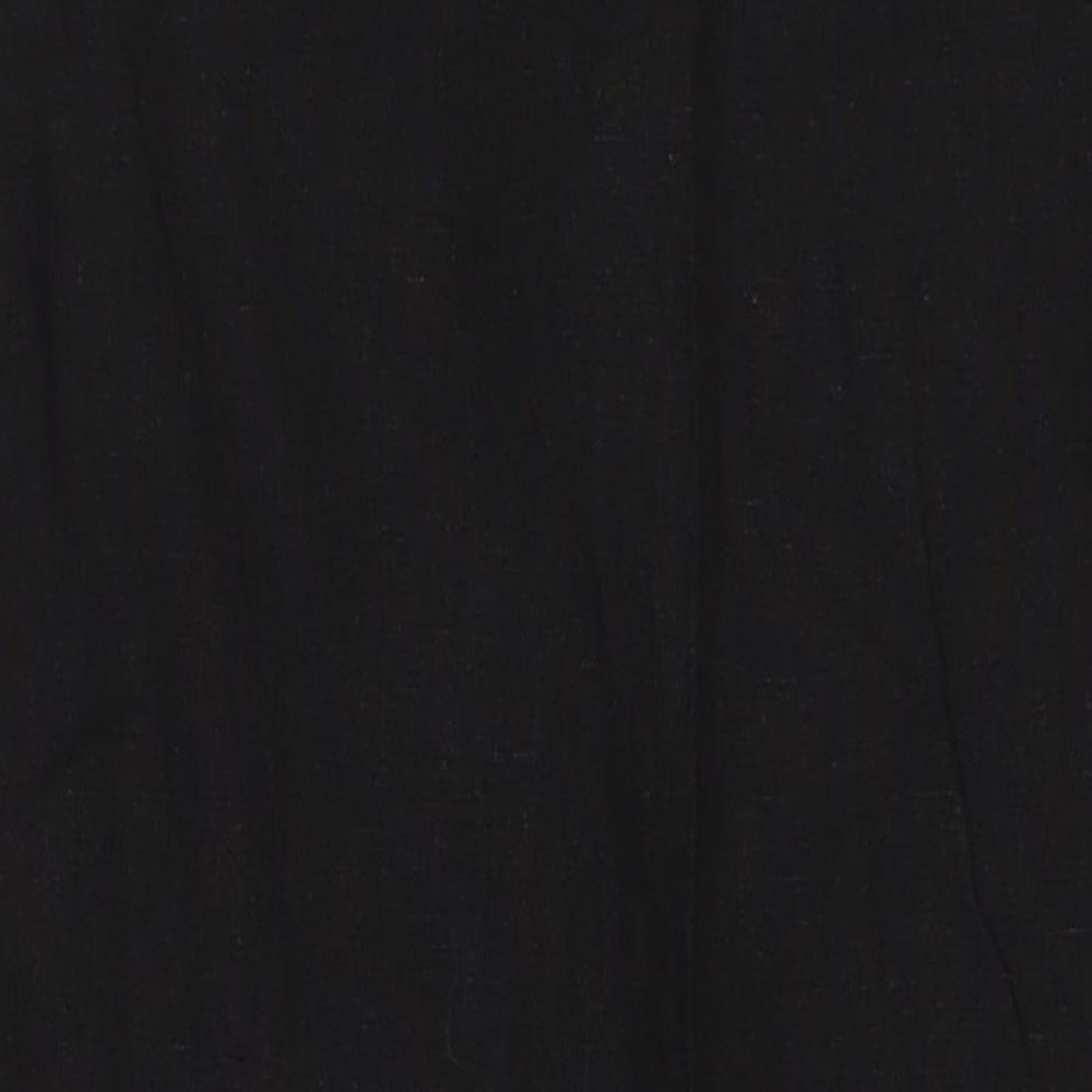 BHS Womens Black Linen Shift Size 14 Round Neck