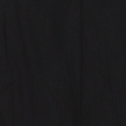 BHS Womens Black Linen Shift Size 14 Round Neck