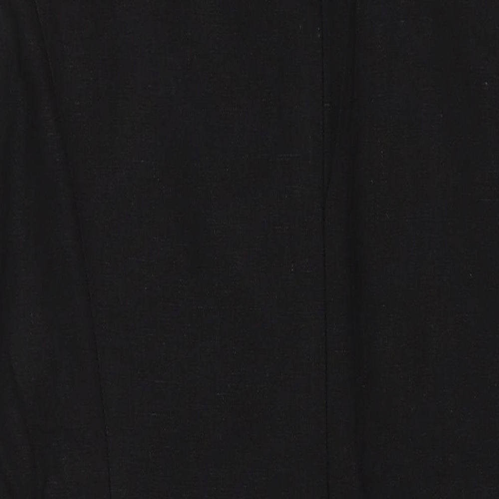 BHS Womens Black Linen Shift Size 14 Round Neck