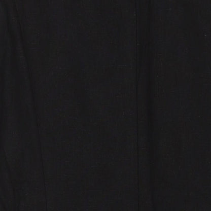 BHS Womens Black Linen Shift Size 14 Round Neck