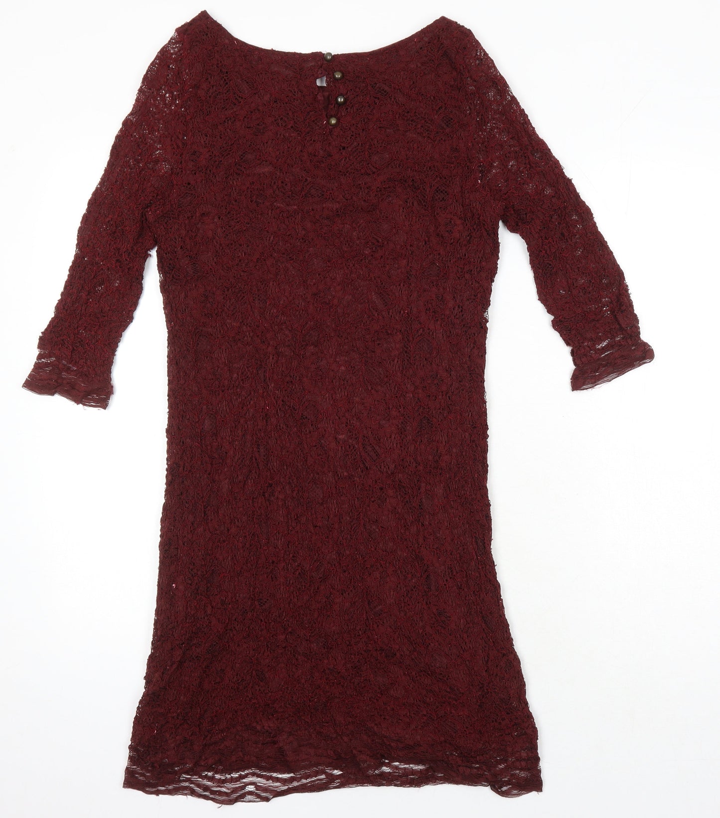 Redoute Womens Purple Cotton Pencil Dress Size 14 Boat Neck