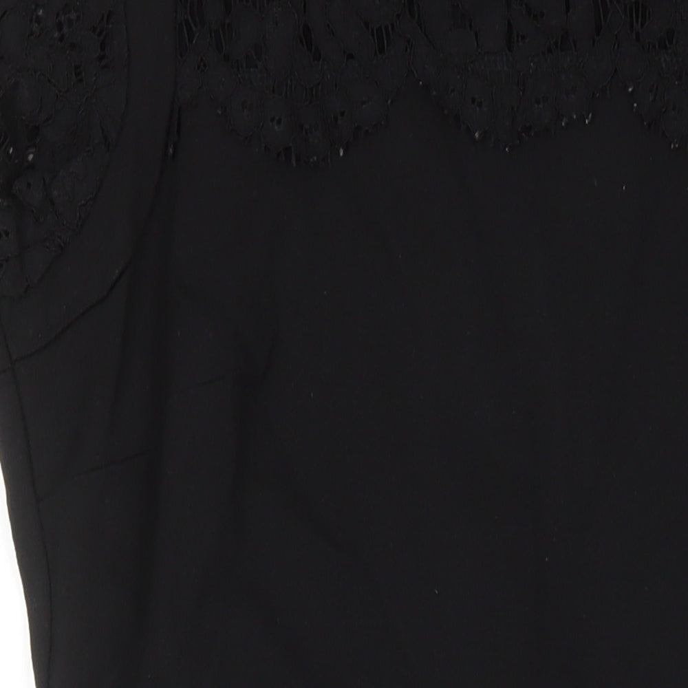Dahlia Womens Black Viscose Pencil Dress Size XS Round Neck Zip