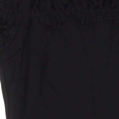Dahlia Womens Black Viscose Pencil Dress Size XS Round Neck Zip