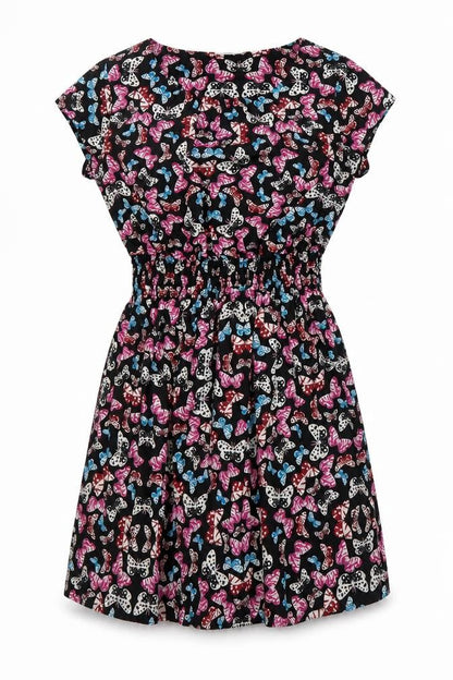 New Look Womens Multicoloured Geometric Polyester A-Line Size 8 Scoop Neck