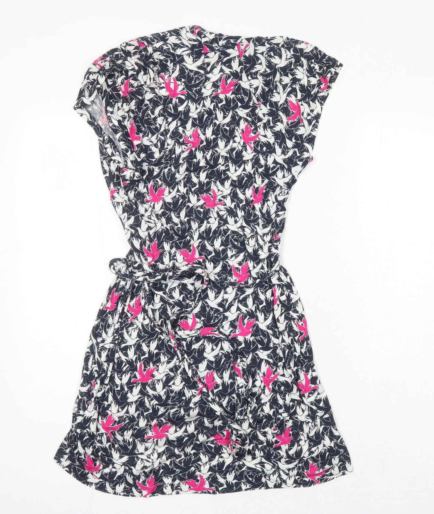 French Connection Womens Ivory Geometric Viscose Fit & Flare Size 10 Sweetheart - Birds Print