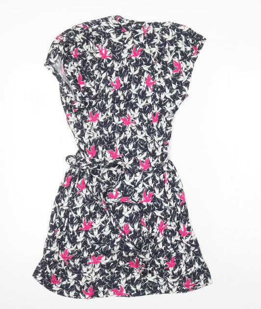 French Connection Womens Ivory Geometric Viscose Fit & Flare Size 10 Sweetheart - Birds Print