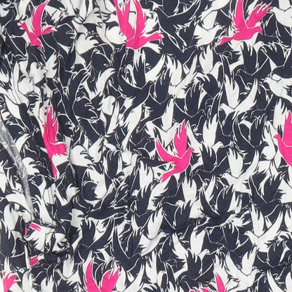 French Connection Womens Ivory Geometric Viscose Fit & Flare Size 10 Sweetheart - Birds Print