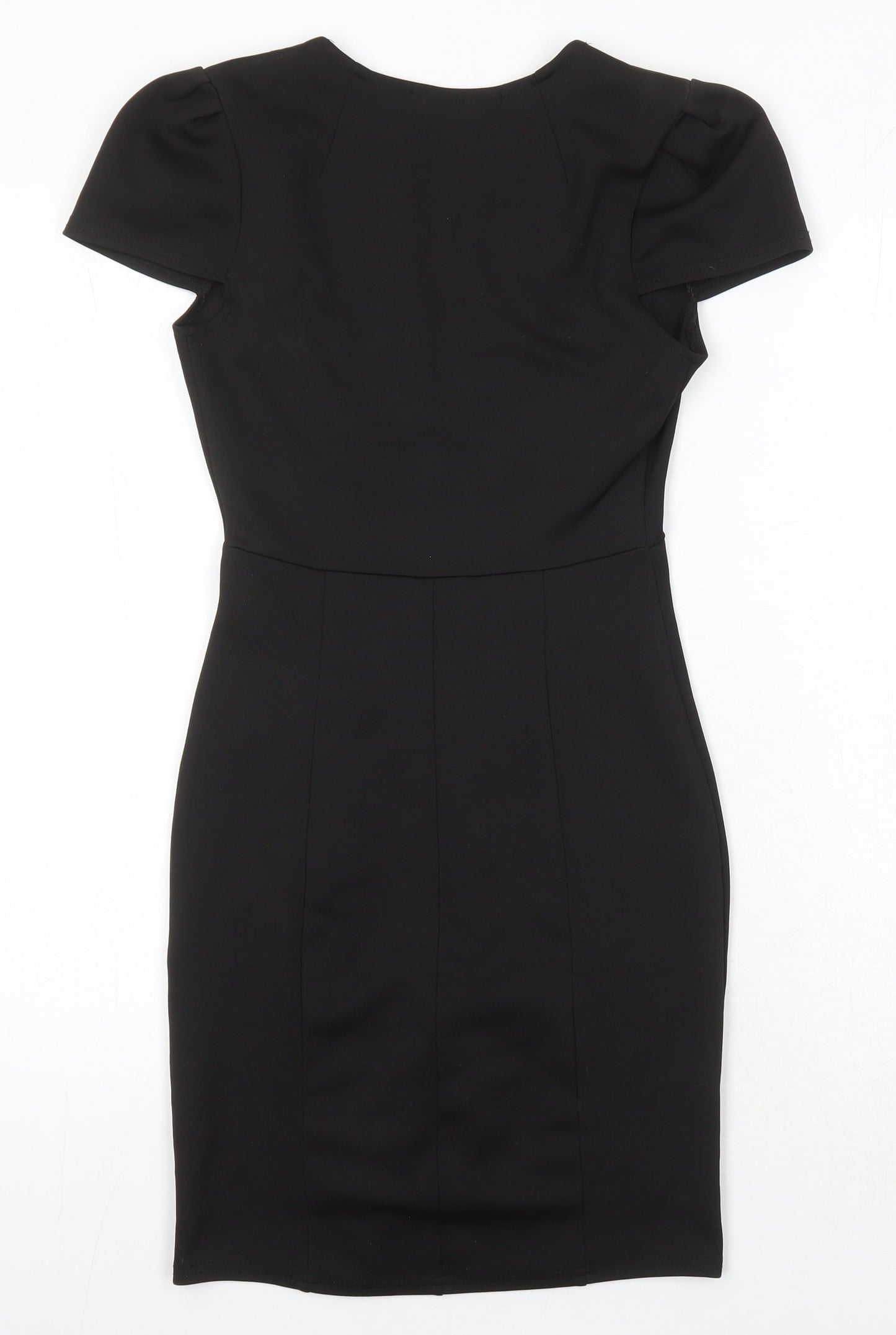 Boohoo Womens Black Houndstooth Polyester Pencil Dress Size 8 Sweetheart