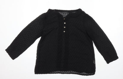 David Emanuel Womens Black Polyester Tunic Blouse Size 12 Sweetheart