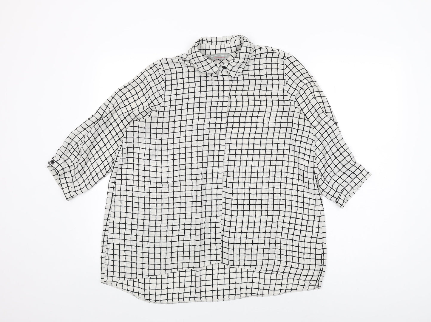 Womens UK Size 10 Dorothy Perkins White Basic Button-Up