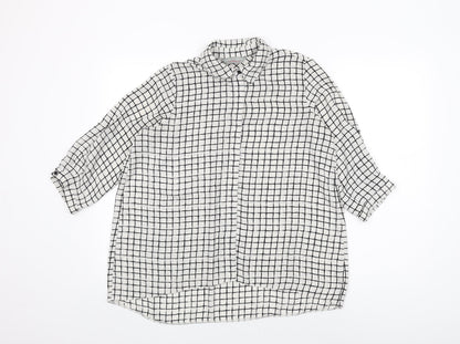 Womens UK Size 10 Dorothy Perkins White Basic Button-Up