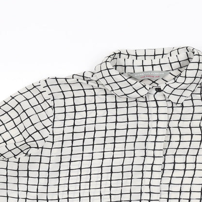 Womens UK Size 10 Dorothy Perkins White Basic Button-Up