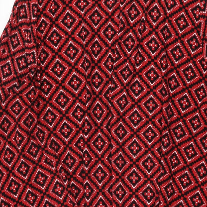 Simply Be Womens Red Geometric Polyester Shift Size 22 Round Neck Pullover