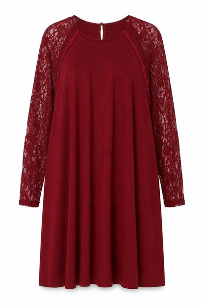 AX Paris Womens Red Polyester Shift Size 22 Round Neck Button